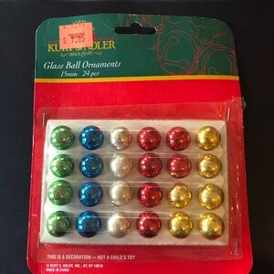 NOS - New KURT ADLER MINI GLASS BALL ORNAMENTS / 24 pieces Christmas Decoration